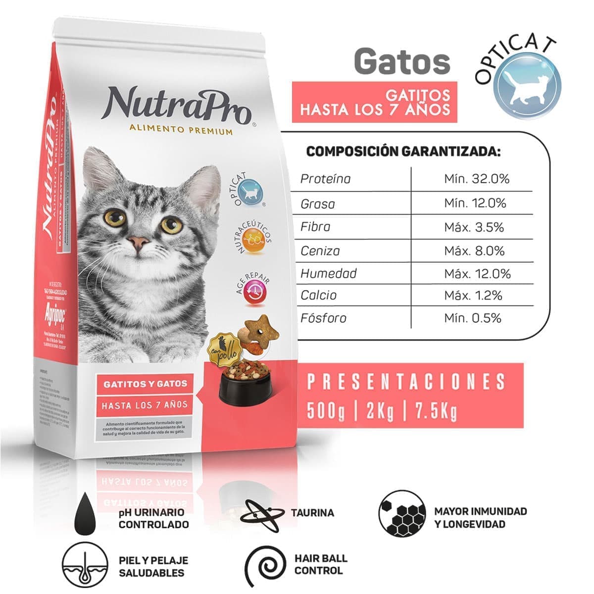 tabla nutricional nutrapro gatos